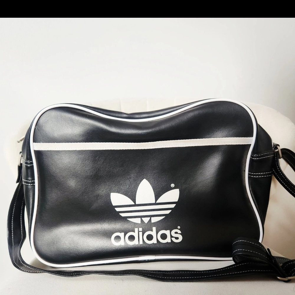Adidas Black and White Messenger Bag